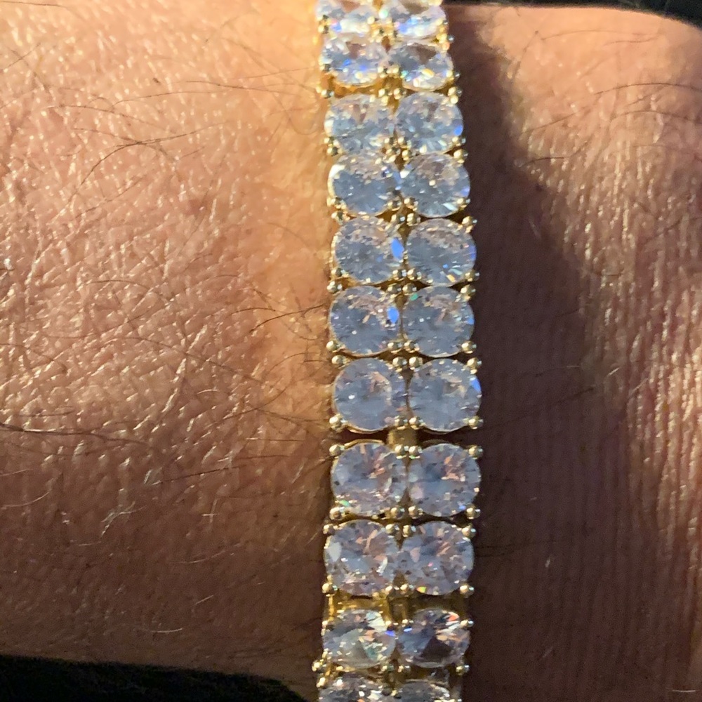 18kt Gold Plated Tennis Bracelet - Picture 2 of 5